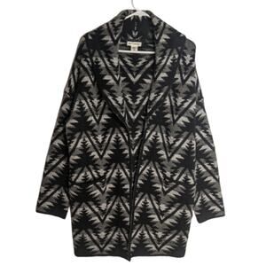 Artisan NY Open Cardigan Shawl Collar Southwest Pattern Size XS